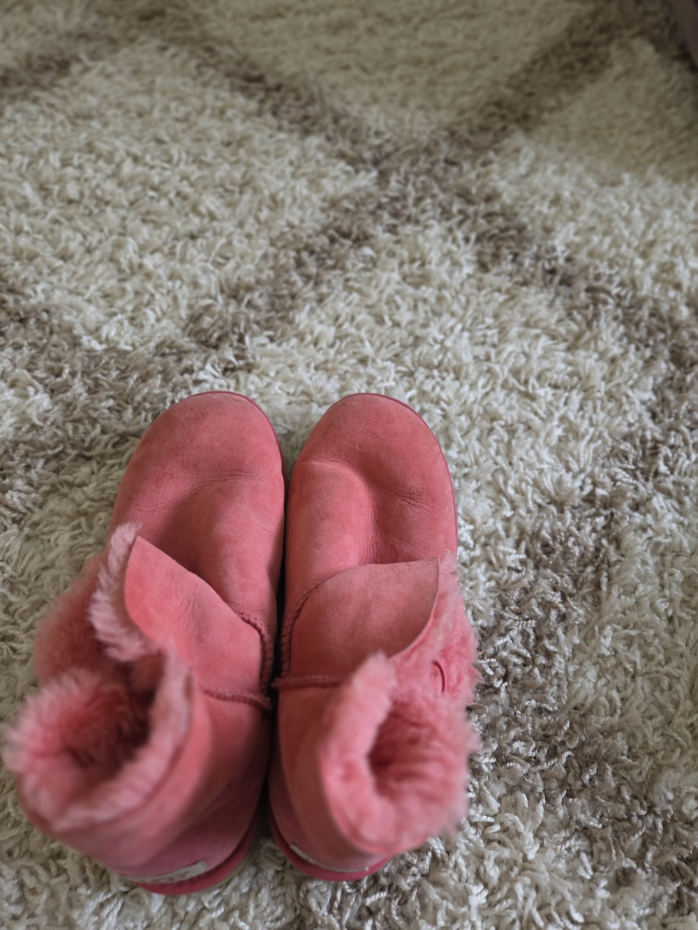 UGG Pink Short Shearling Boots womans